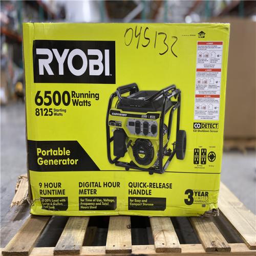 DALLAS LOCATION -RYOBI 6,500-Watt Gasoline Powered Portable Generator with CO Shutdown Sensor