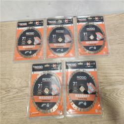 Phoenix Location NEW Sealed RIDGID 7 in. Masonry Cutting Segmented Rim Diamond Saw Blade(5 Packs)