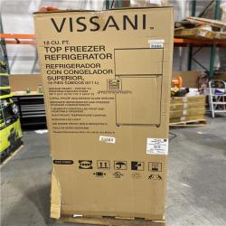 DALLAS LOCATION - AS-IS Vissani 18 cu. ft. Top Freezer Refrigerator in Stainless Steel Look