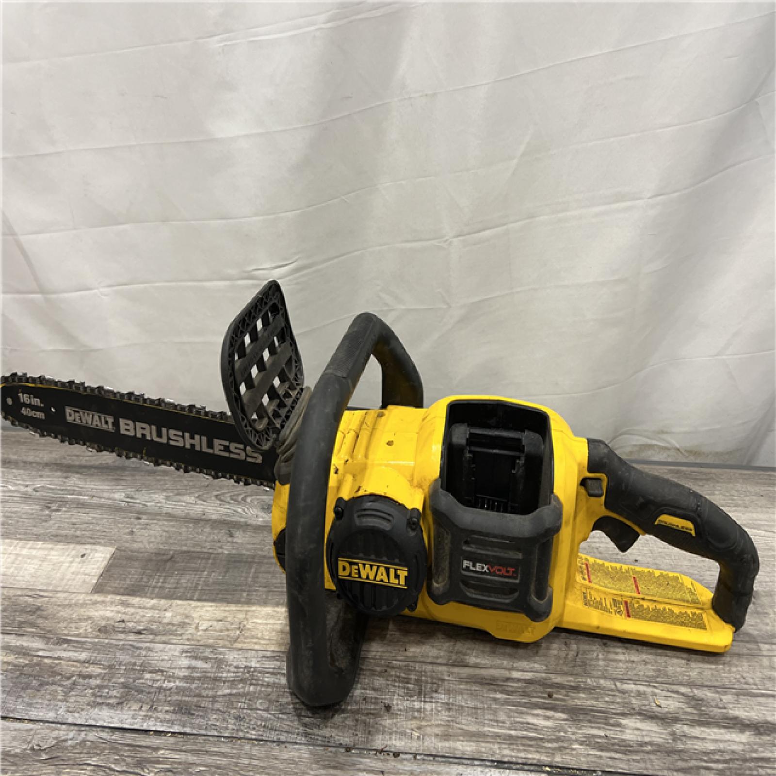 AS-IS DEWALT FLEXVOLT 60V MAX 16in. Brushless Cordless Battery Powered Chainsaw Kit with (1) FLEXVOLT 2 Ah Battery & Charger