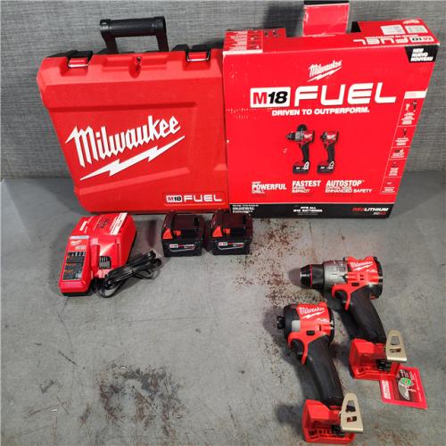 HOUSTON LOCATION - AS-IS (APPEARS LIKE NEW) Milwaukee M18 FUEL 18V Lithium-Ion Brushless Cordless Hammer Drill and Impact Driver Combo Kit (2-Tool) with 2 Batteries