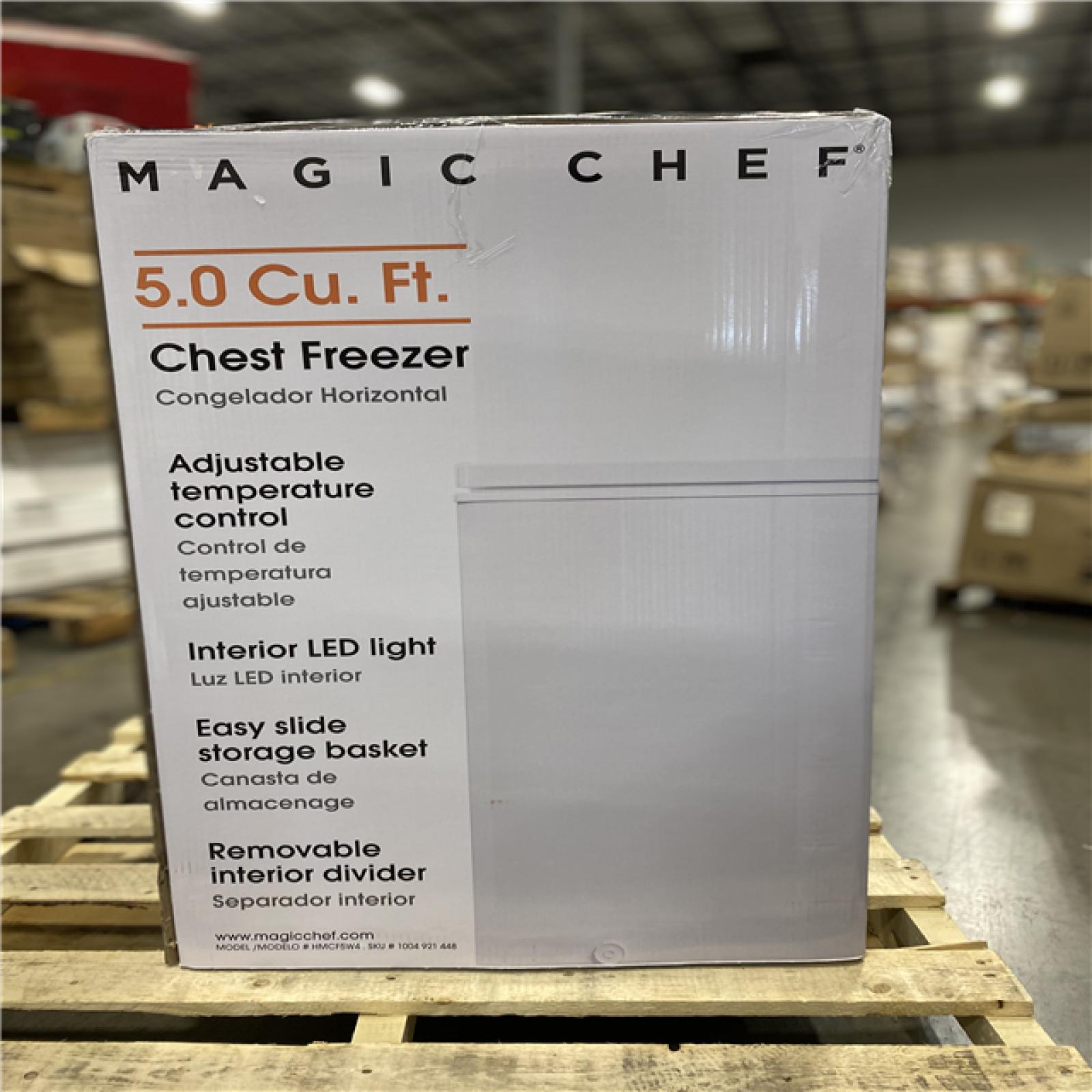 DALLAS LOCATION-  Magic Chef 5.0 cu. ft. Chest Freezer in White