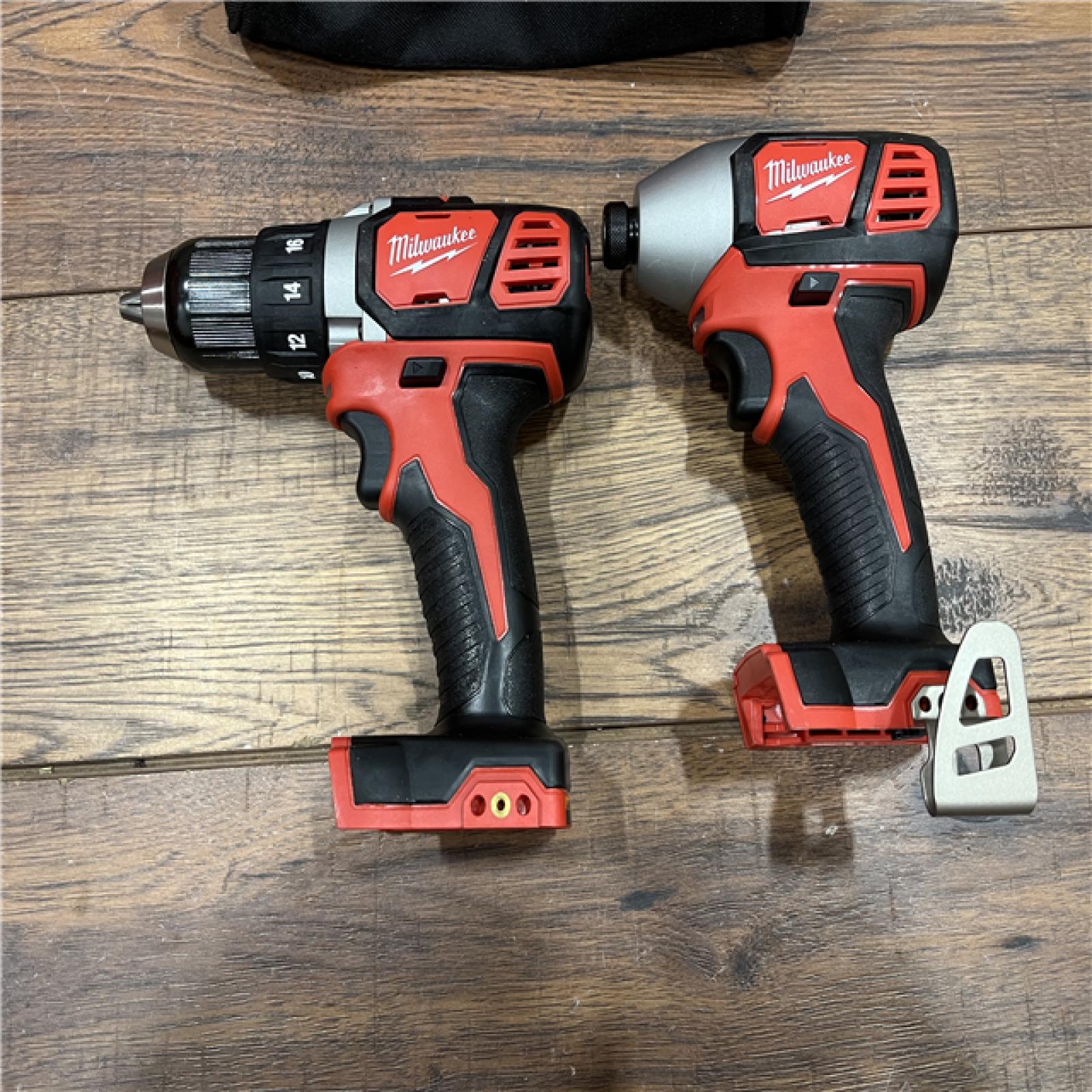 AS-IS Milwaukee M18 18V Cordless Brushed 2 Tool Drill/Driver and Impact Driver Kit