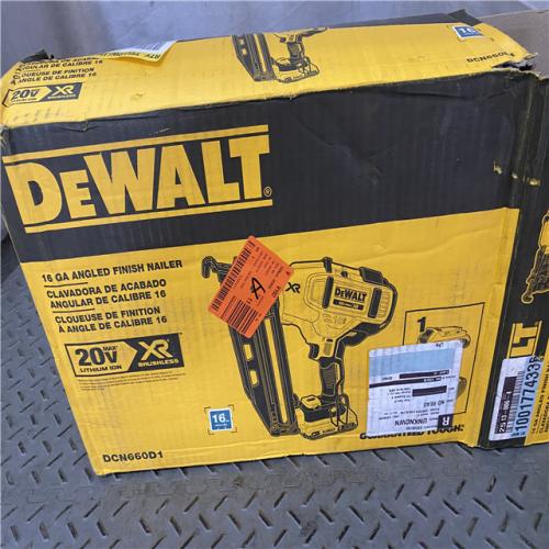 Houston location AS-IS DeWalt DCN660D1 20V 16 Gauge Cordless Angled Finish Nailer Kit W/ 2Ah Battery