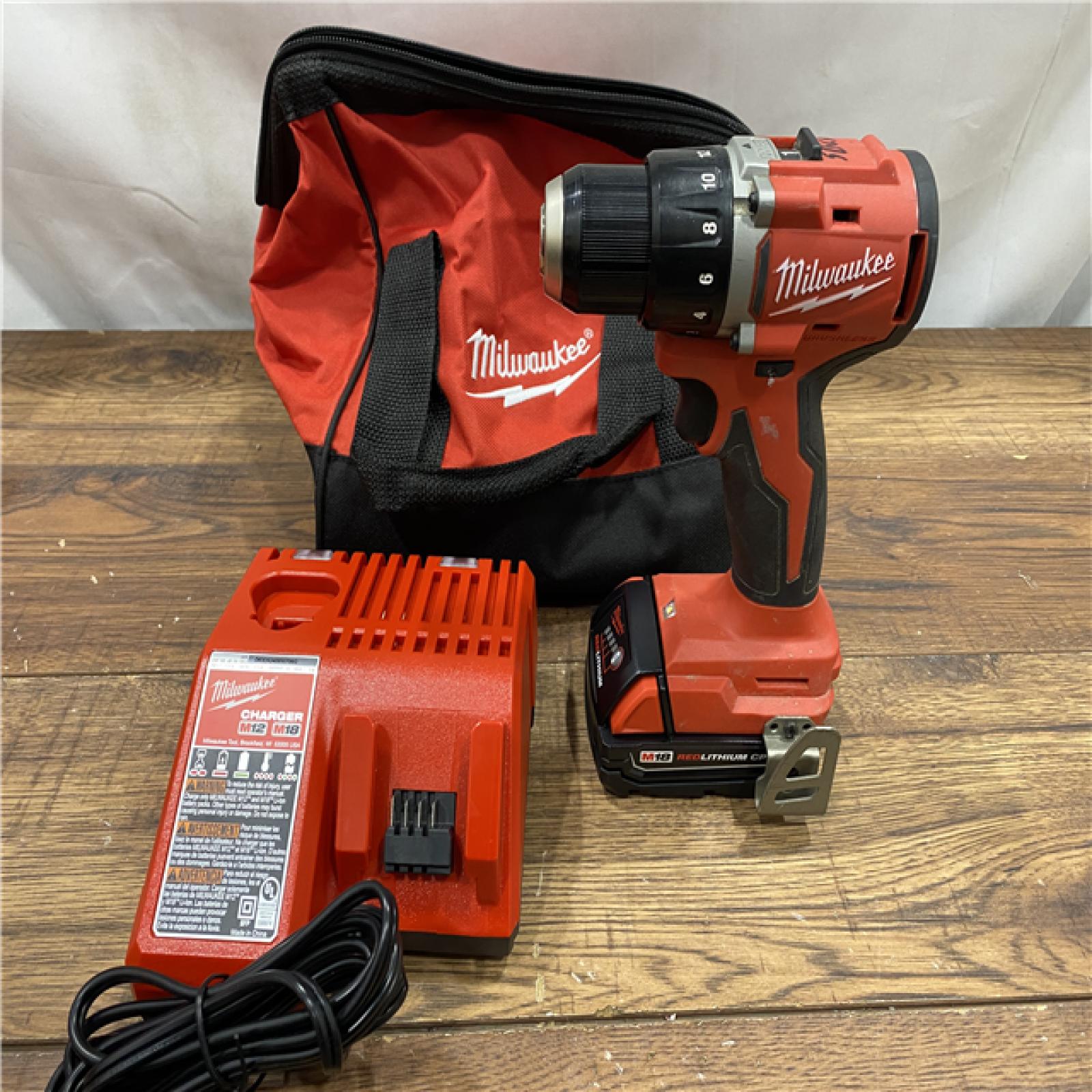 AS IS Milwaukee M18 Compact Next Gen 1/2 in. Brushless Cordless Drill/Driver Kit (Battery & Charger)