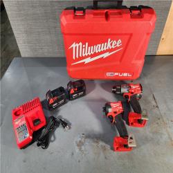 HOUSTON LOCATION - AS-IS (APPEARS LIKE NEW) Milwaukee M18 FUEL 18V Lithium-Ion Brushless Cordless Hammer Drill and Impact Driver Combo Kit (2-Tool) with 2 Batteries