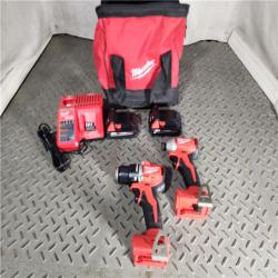 HOUSTON LOCATION - AS-IS Milwaukee 2 Tool Combo Kit W/ (2) Battery & Charger