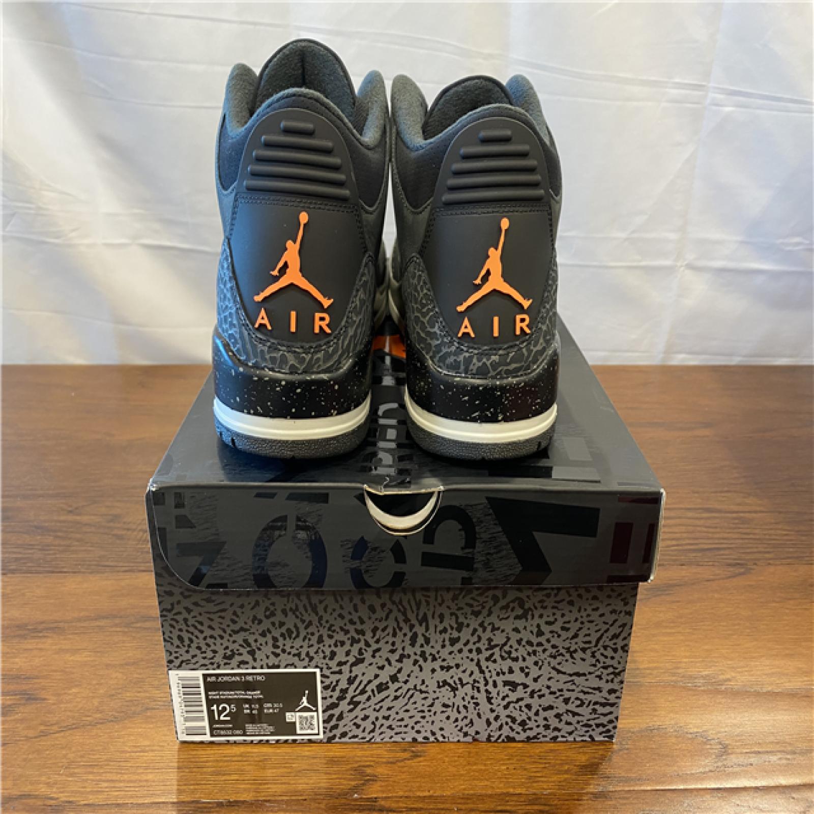 NEW! Air Jordan 3 Retro Night Stadium/Total Orange-Black