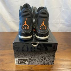 NEW! Air Jordan 3 Retro Night Stadium/Total Orange-Black