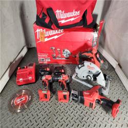 HOUSTON LOCATION - AS-IS M18 18-Volt Lithium-Ion Brushless Cordless Combo Kit (4-Tool) with 2-Batteries, 1-Charger and Tool Bag