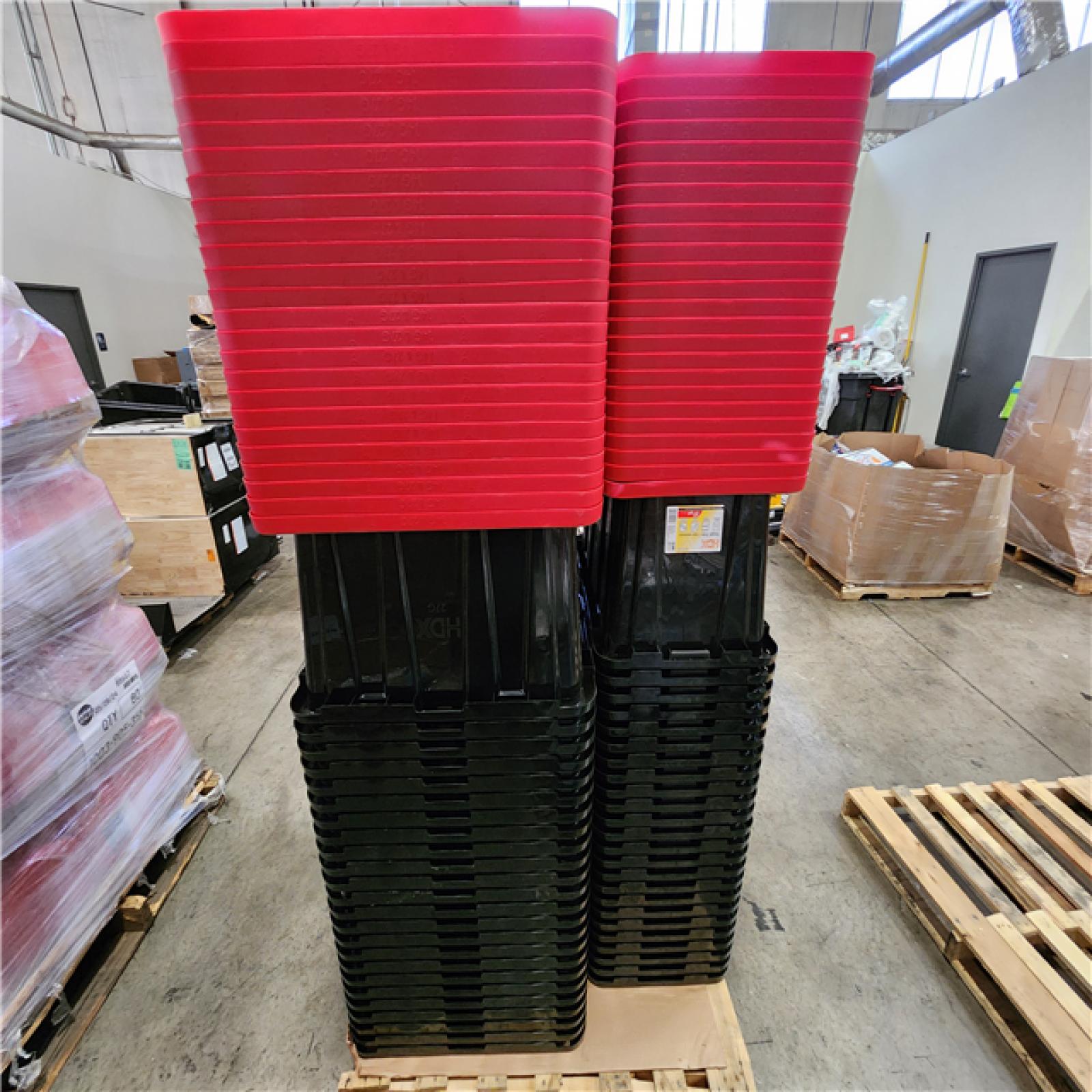 Phoenix Location 72 HDX 27 Gal. Tough Storage Tote in Black and Red