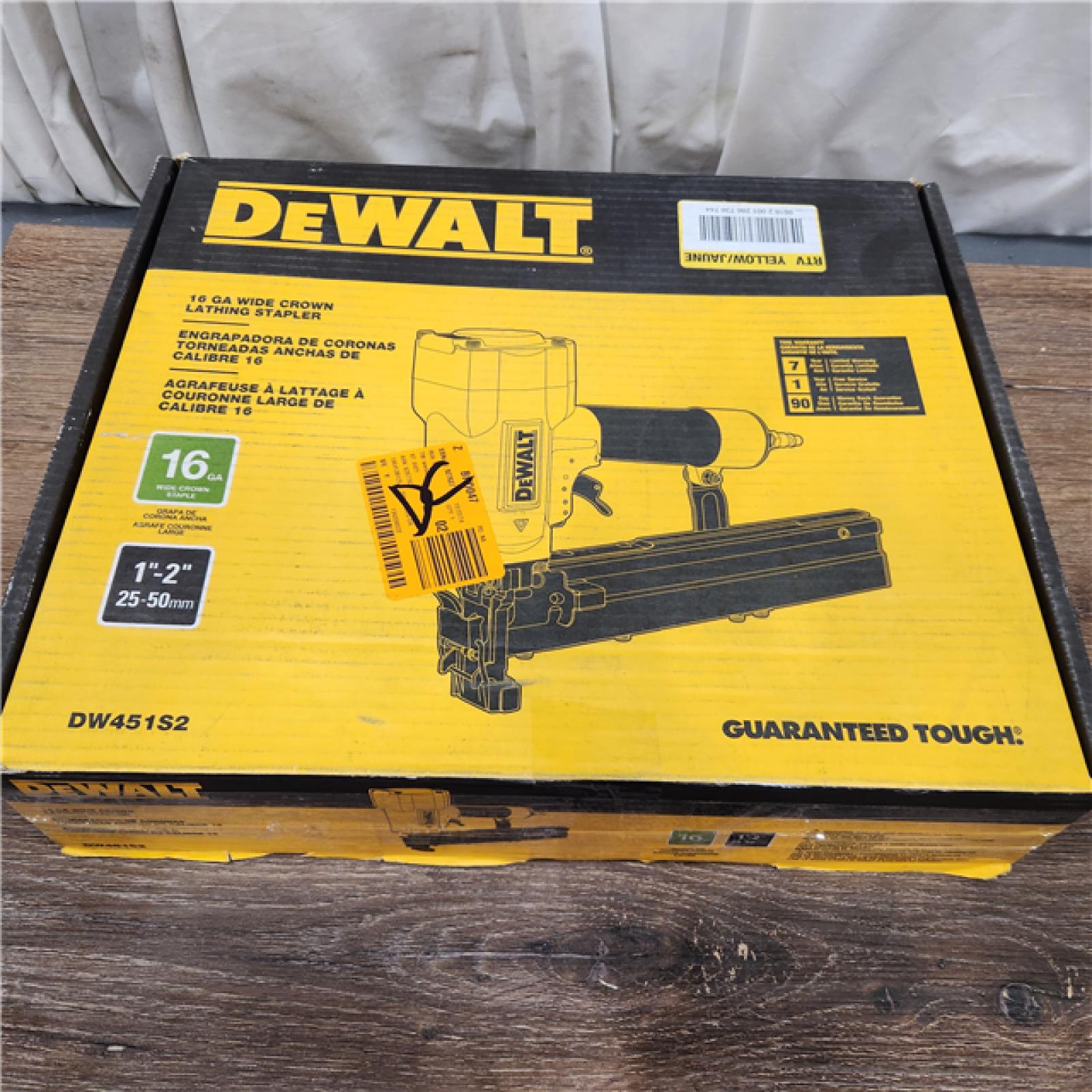 AS-IS Dewalt Pneumatic 16-Gauge 1 in. Crown Lathing Stapler