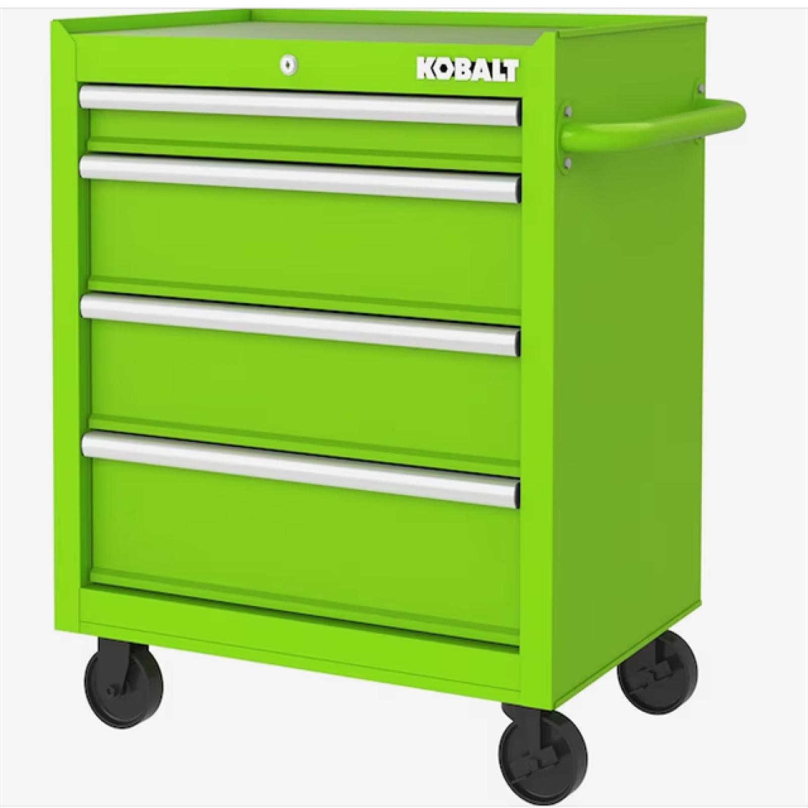 DALLAS LOCATION - Kobalt 26.7-in W x 33-in H 4-Drawer Steel Rolling Tool Cabinet (Green) PALLET -( 4 UNITS)