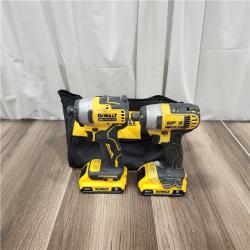 AS IS DEWALT ATOMIC 20-Volt MAX Lithium-Ion Cordless Combo Kit (2-Tool) with (2) 2.0Ah Batteries, Charger and Bag