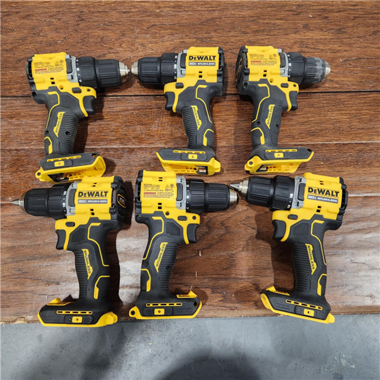 AS-IS DeWalt ATOMIC COMPACT SERIESâ„¢ 20V MAX* Brushless Cordless 1/2 in. Drill/Driver (6 PACKS)