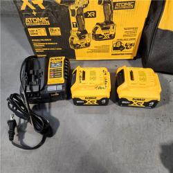 HOUSTON LOCATION - AS-IS DEWALT 20V MAX XR Hammer Drill and ATOMIC Impact Driver 2 Tool Cordless Combo Kit with (2) 4.0Ah Batteries, Charger, and Bag