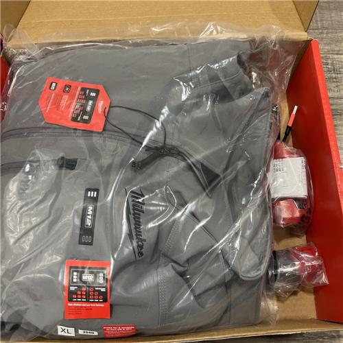 AS-IS Milwaukee M12 Lithium-Ion Gray Heated TOUGHShell Jacket Kit (X-Large)