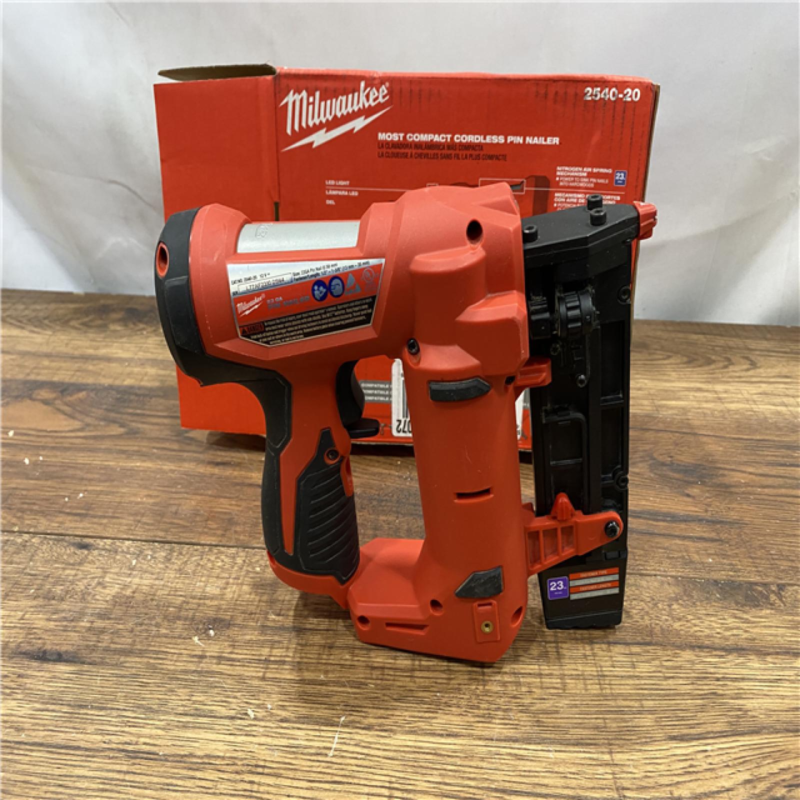 AS IS Milwaukee 2540-20 12V 23 Gauge Cordless Pin Nailer (Tool Only)