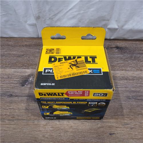 AS-IS DeWalt 20V MAX POWERSTACK DCBP315-2C Lithium-Ion 1.7Ah and 5Ah Battery and Charger Starter Kit 3 Pc