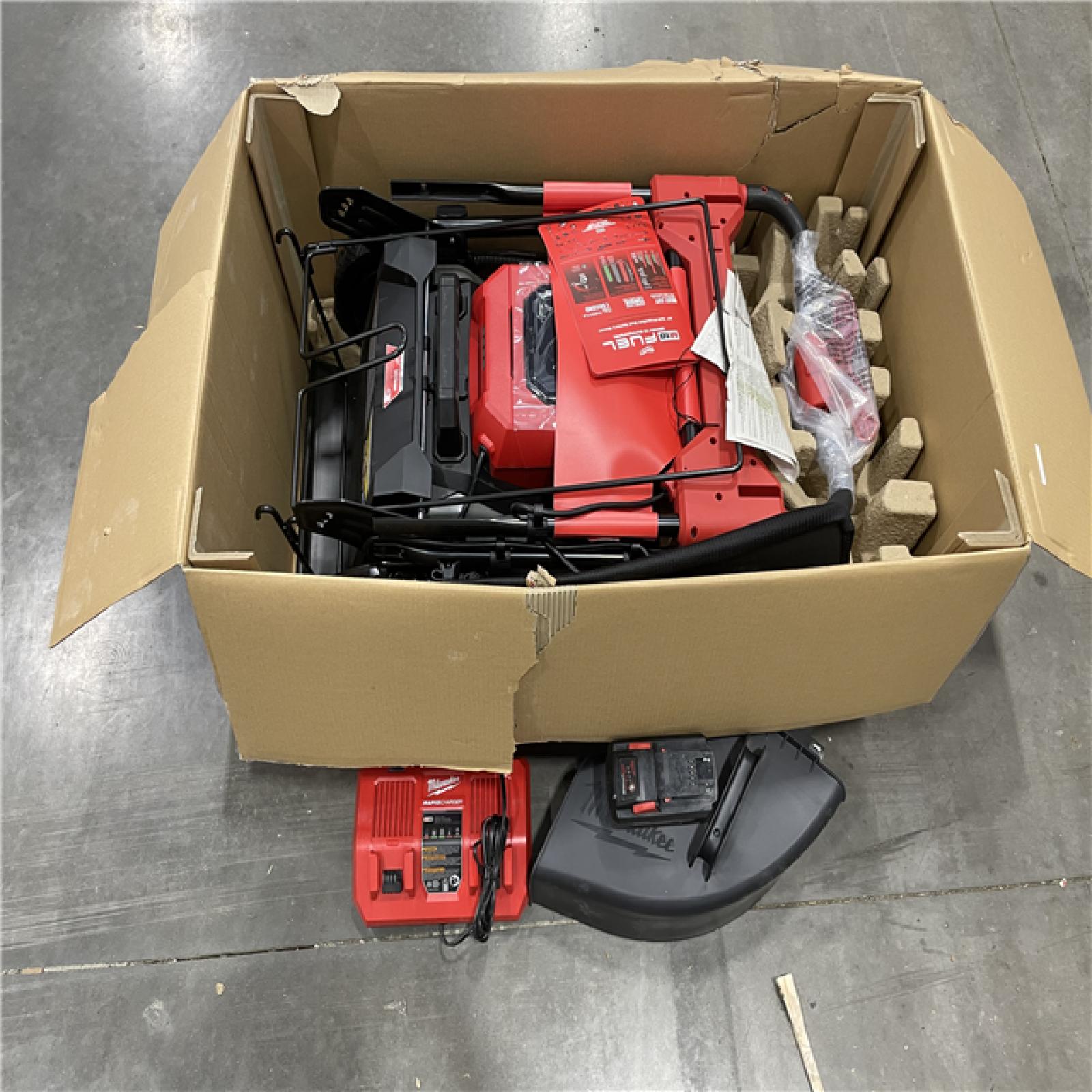 AS-IS MILWAUKEE M18 FUEL Brushless Cordless 21 in. Walk Behind Dual Battery Self-Propelled Mower W/(2) 12.0Ah Battery and Rapid Charger