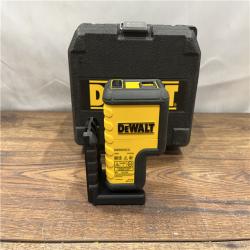 AS IS DEWALT 120 Ft. Green Self-Leveling 3-Spot Laser Level with (2) AA Batteries & Case