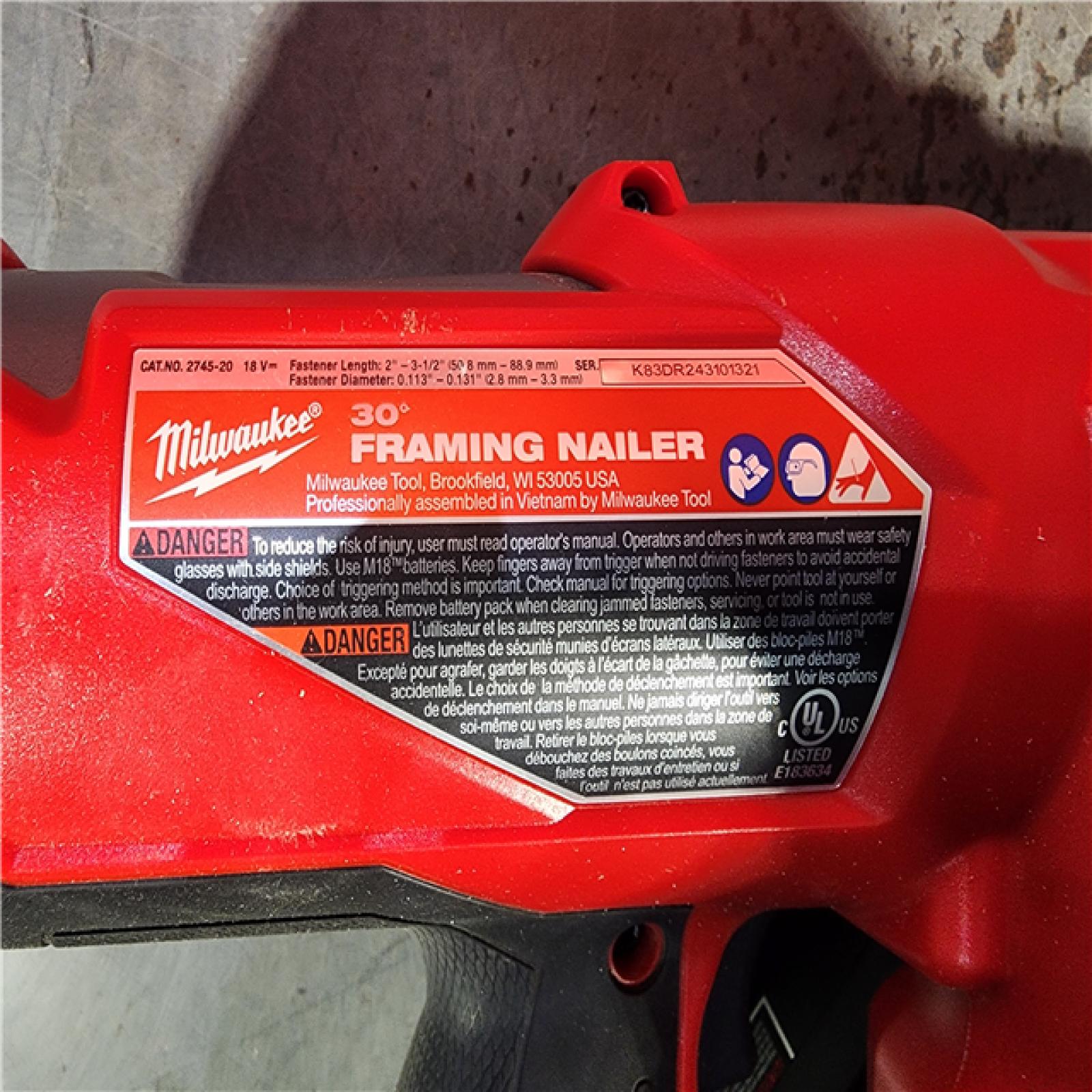 HOUSTON LOCATION - AS-IS M18 FUEL 3-1/2 in. 18-Volt 30-Degree Lithium-Ion Brushless Cordless Framing Nailer (Tool-Only)