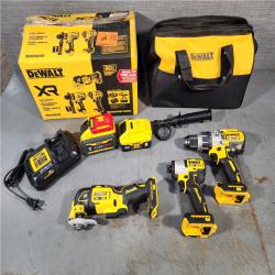 HOUSTON LOCATION - AS-IS (APPEARS LIKE NEW) DEWALT 20-Volt Lithium-Ion Cordless 3-Tool Combo Kit with FLEXVOLT 9 Ah and 20V 6 Ah Batteries and Charger