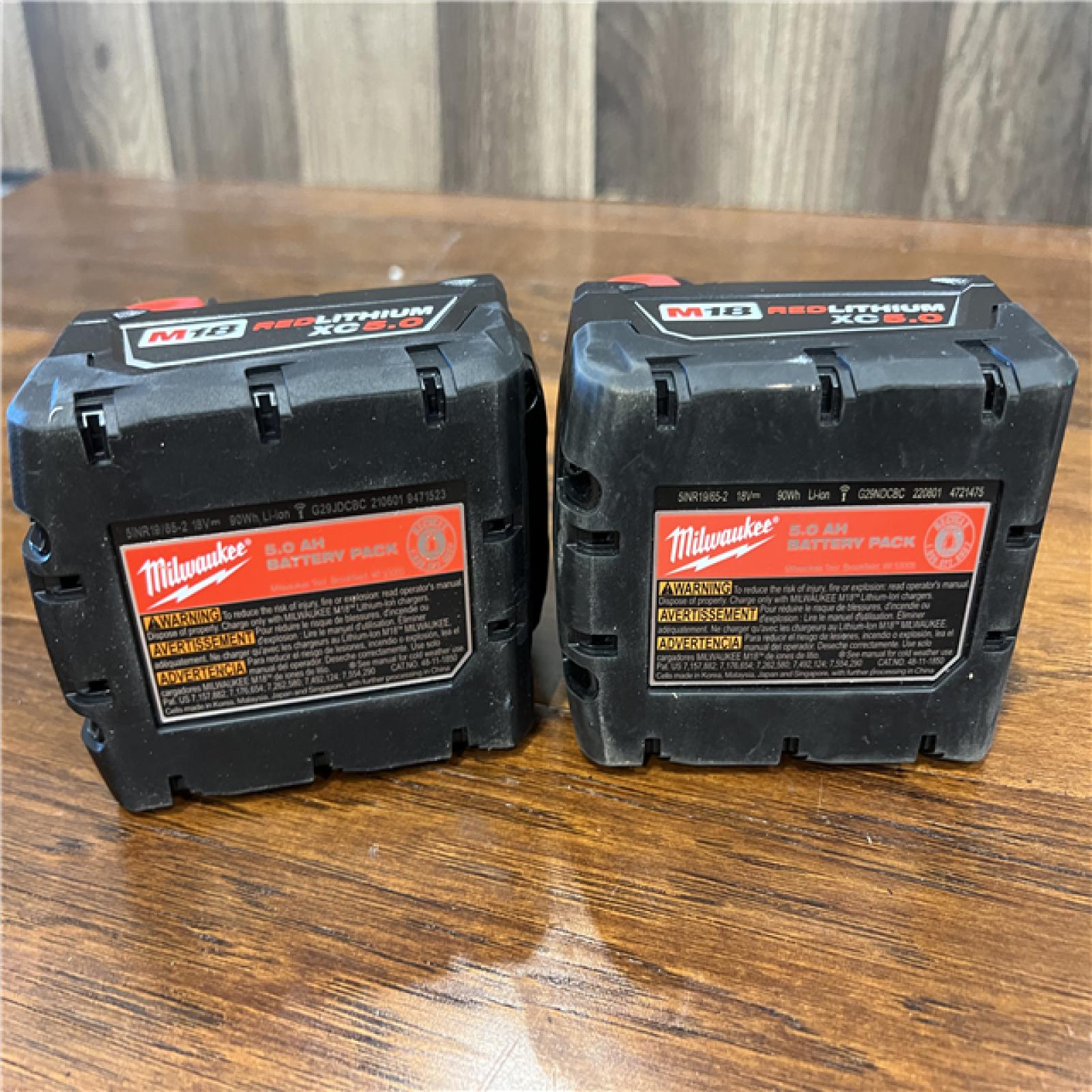 AS-IS Milwaukee 18v Battery pack 5.0ah 2pack