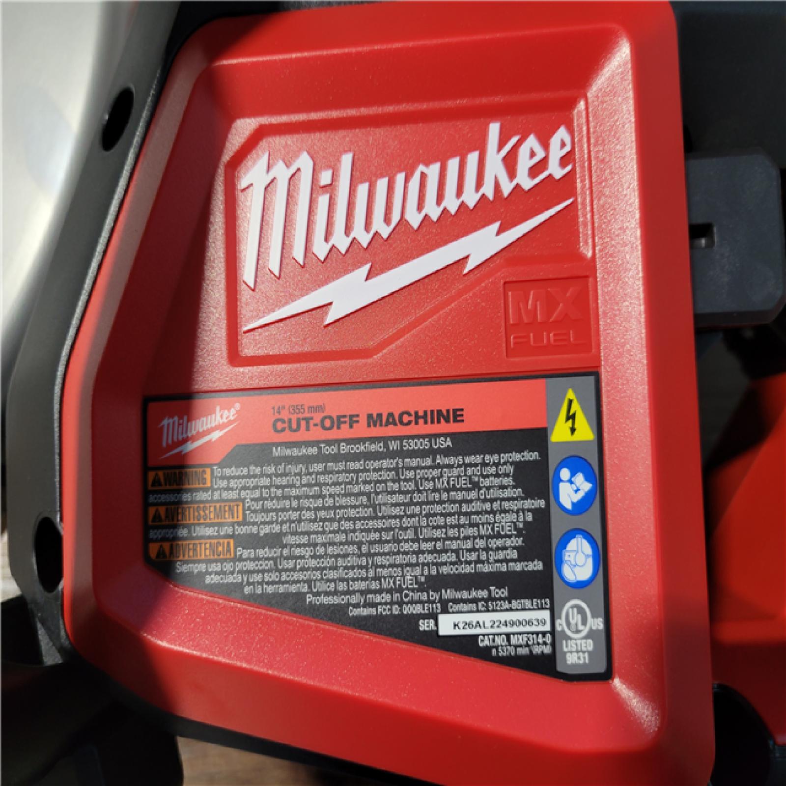 CALIFORNIA NEW MILWAUKEE 14 CUT-OFF SAW (2 BATTERIES, CHARGER, AND BAG INCLUDED)