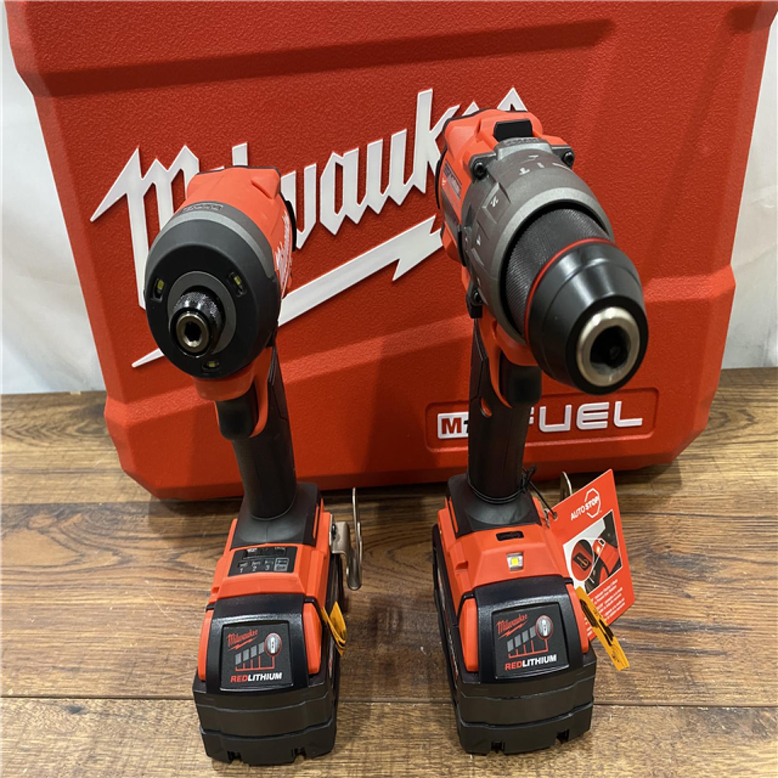 AS IS Milwaukee M18 FUEL 18V Lithium-Ion Brushless Cordless Hammer Drill and Impact Driver Combo Kit (2-Tool) with 2 Batteries