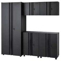 DALLAS LOCATION - Husky 5-Piece Regular Duty Welded Steel Garage Storage System in Black (78.4 in. W x 75 in. H x 19.6 in. D)