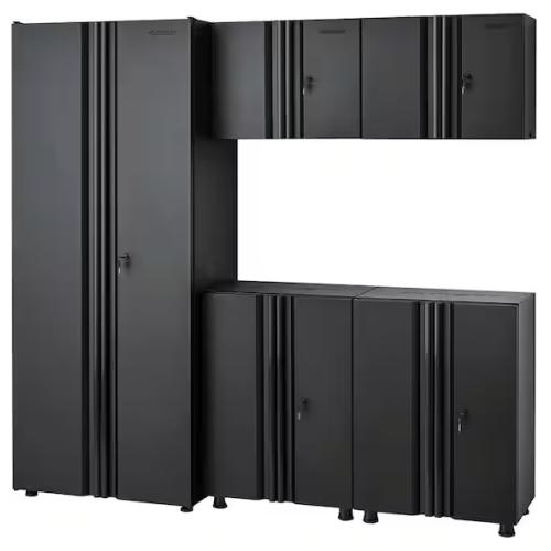 DALLAS LOCATION - Husky 5-Piece Regular Duty Welded Steel Garage Storage System in Black (78.4 in. W x 75 in. H x 19.6 in. D)