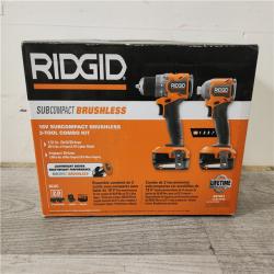 Phoenix Location RIDGID 18V SubCompact Brushless 2-Tool Combo Kit with Drill/Driver, Impact Driver, (2) 2.0 Ah Batteries, Charger, and Tool Bag