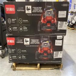 DALLAS LOCATION - NEW! TORO DALLAS LOCATION - NEW! TORO 60V Max* 21 in. Super Recycler® w/Personal Pace & SmartStow Lawn Mower with 7.5Ah Battery PALLET - (4 UNITS)