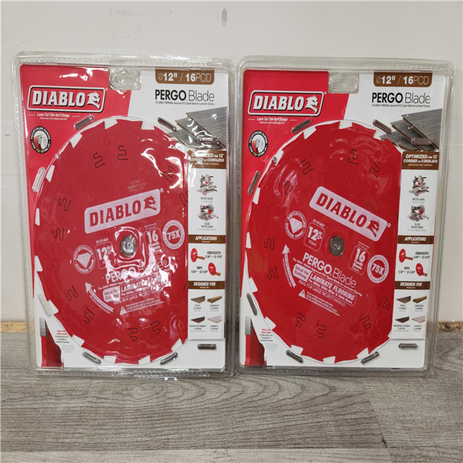 Phoenix Location DIABLO 10in. x 12-Teeth PergoBlade Saw Blade for Laminate and Wood Flooring (2 Set)