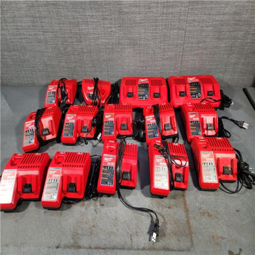 HOUSTON LOCATION - AS-IS MILWAUKEE BATTERY CHARGER PACK QTY - 14