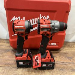 AS IS Milwaukee M18 FUEL 18V Lithium-Ion Brushless Cordless Hammer Drill and Impact Driver Combo Kit (2-Tool) with 2 Batteries