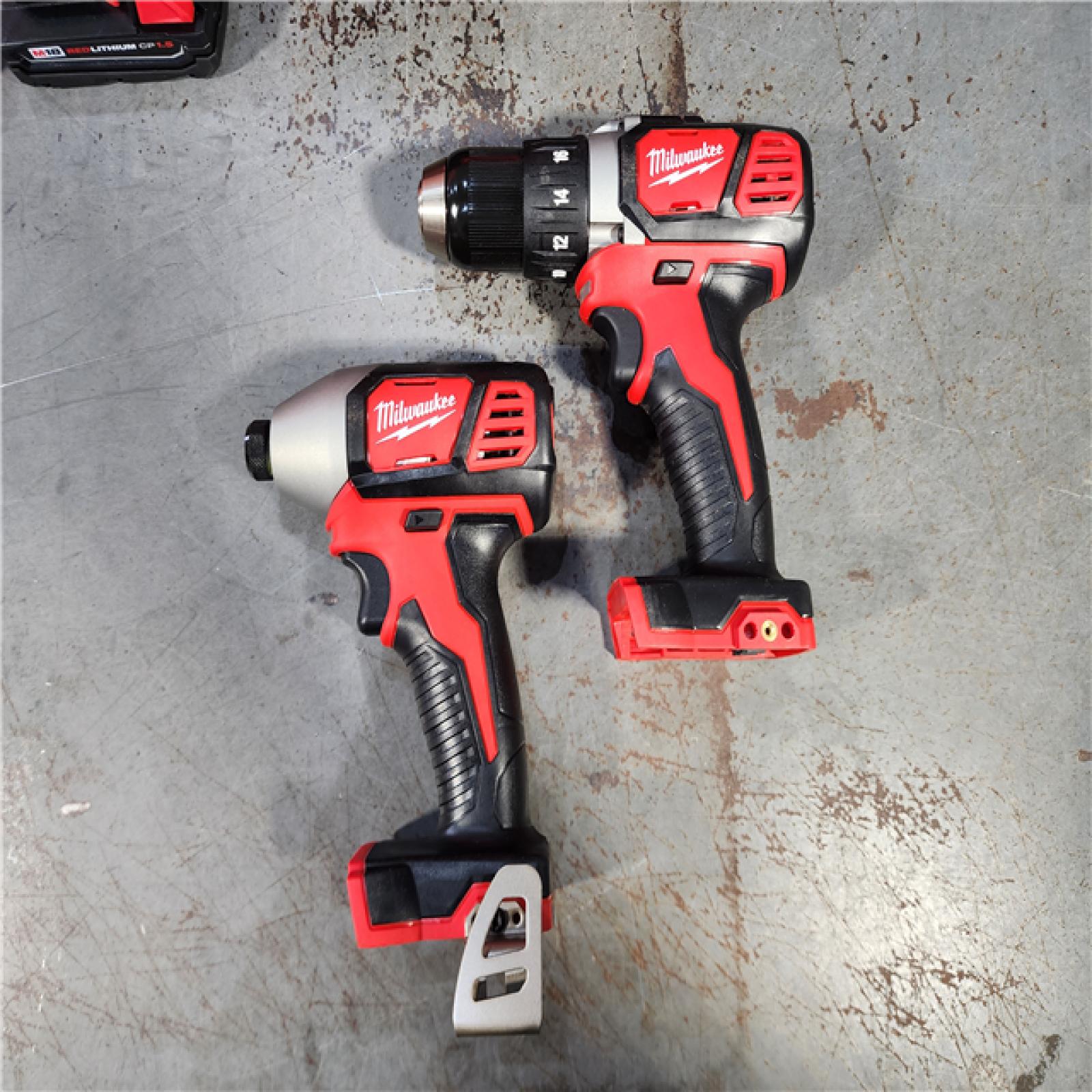 HOUSTON LOCATION - AS-IS Milwaukee M18 18V Cordless Brushed 2 Tool Drill/Driver and Impact Driver Kit