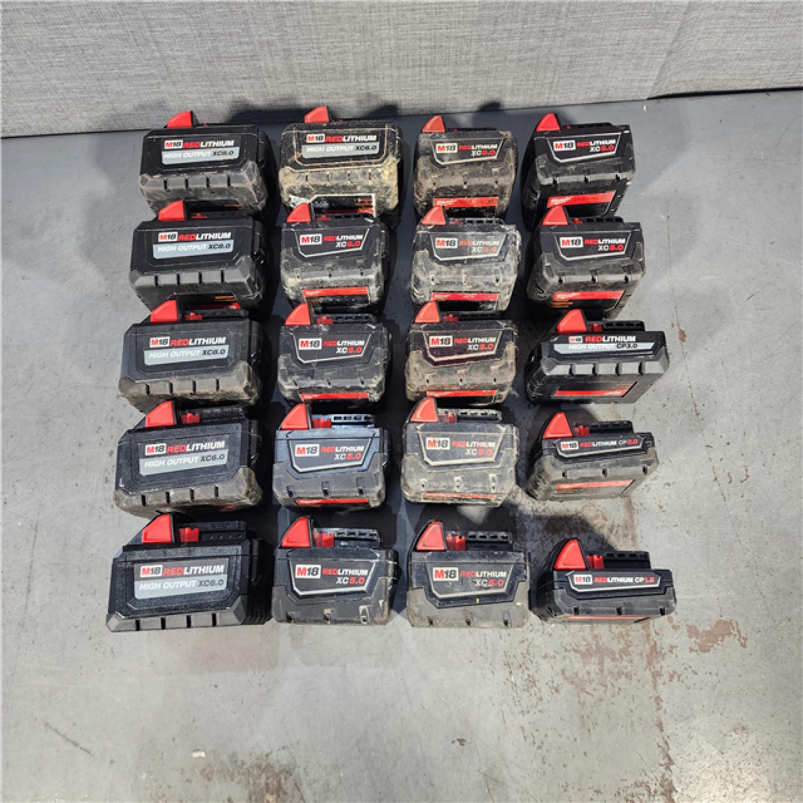 HOUSTON LOCATION - AS-IS MILWAUKEE BATTERY PACK QTY - 20