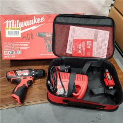 AS-IS M12 12V Lithium-Ion Cordless 3/8 in. Drill/Driver Kit with Two 1.5 Ah Batteries, Charger and Tool Bag