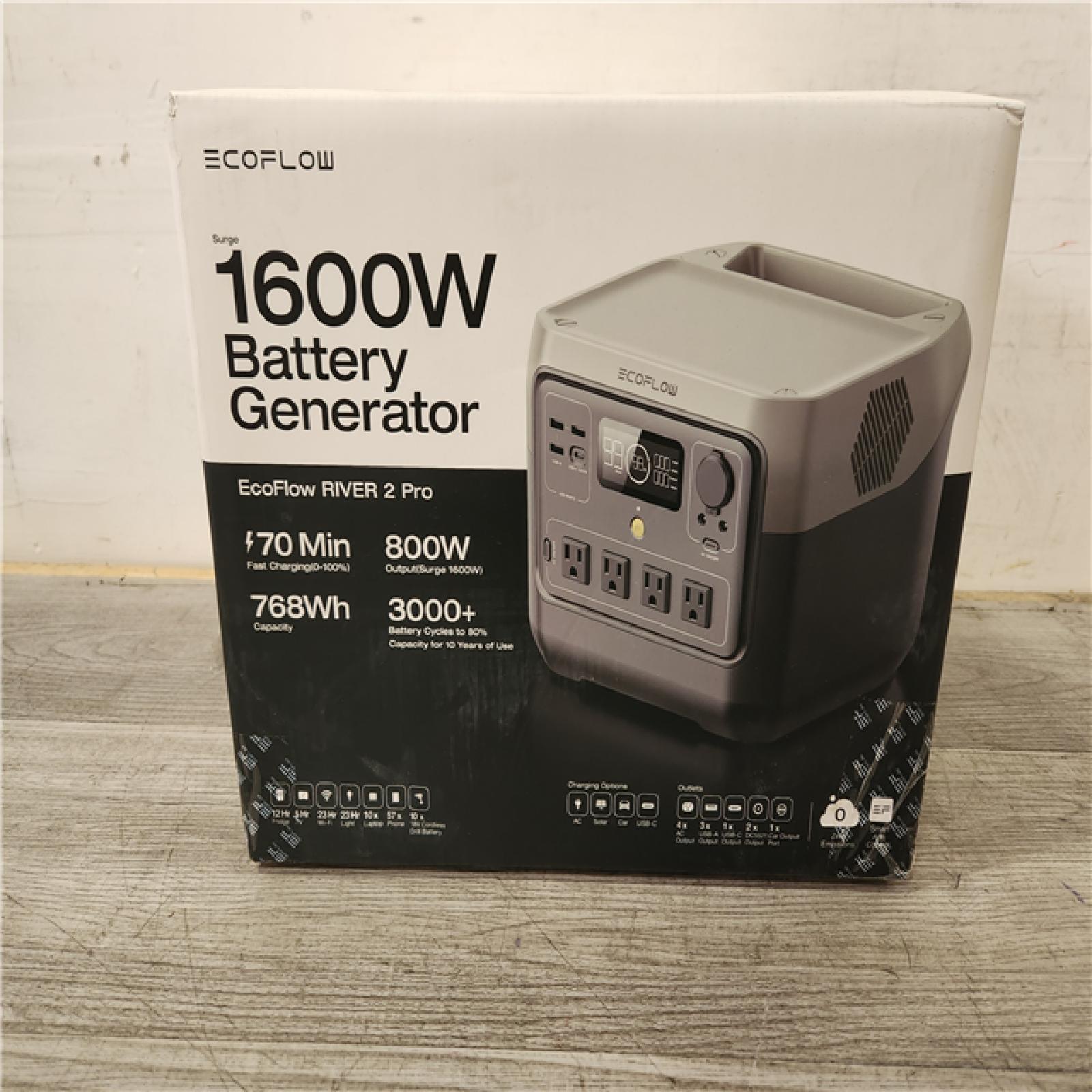 Phoenix Location EcoFlow 800W Output/1600W Peak Push-Button Start Battery Generator RIVER 2 Pro, LFP Battery, Fast Charging for Outdoor, Camping