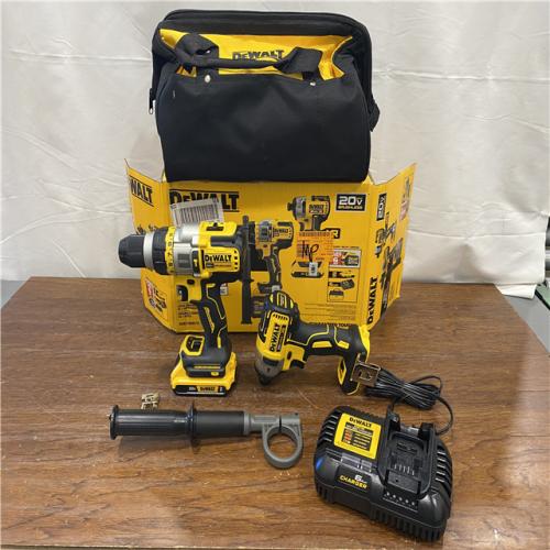 AS-IS DEWALT 20V MAX Cordless Brushless Hammer Drill/Driver 2 Tool Combo Kit with FLEXVOLT ADVANTAGE