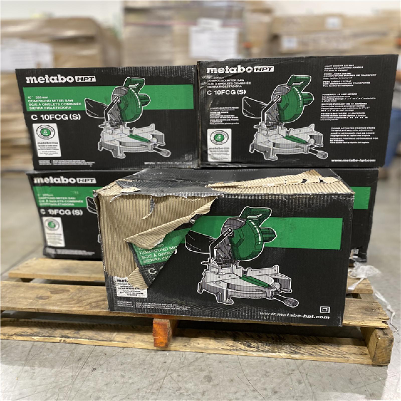 DALLAS LOCATION - Metabo HPT 10-in 15-Amp Single Bevel Compound Corded Miter Saw PALLET - (9 UNITS)