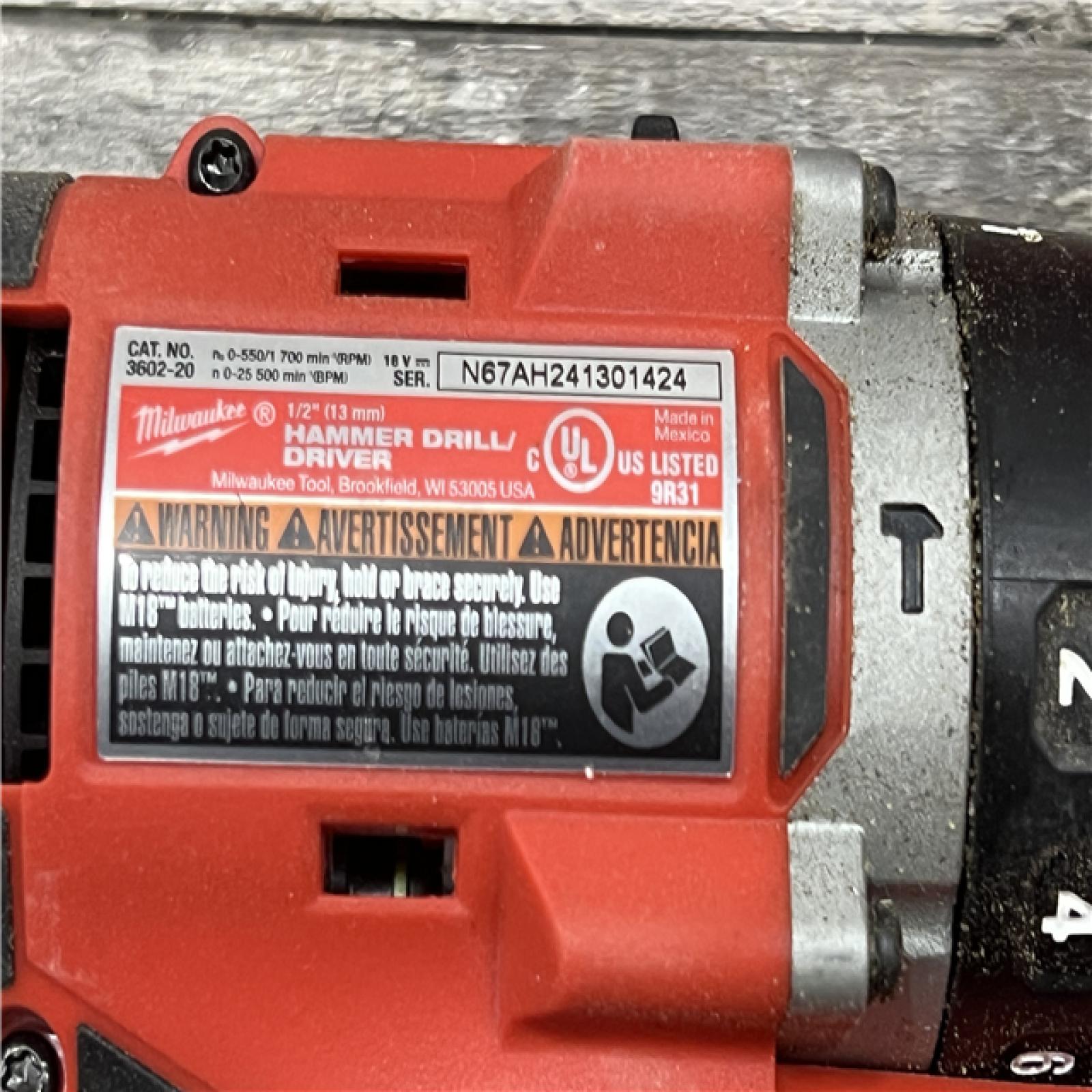 AS-IS Milwaukee M18 18-Volt Lithium-Ion Brushless Cordless Combo Kit (4-Tool) with 2-Batteries, 1-Charger and Tool Bag