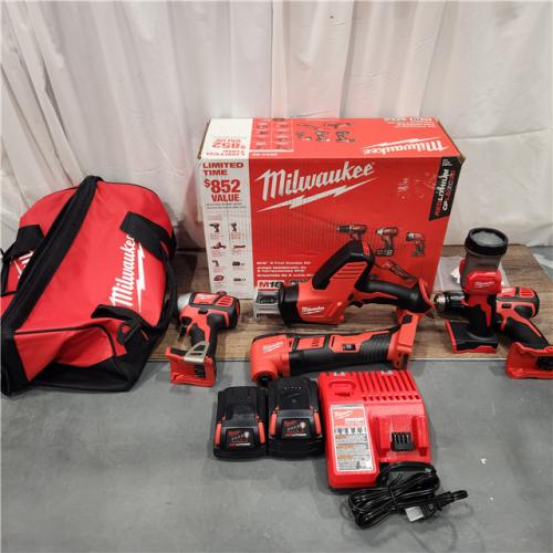 AS IS M18 18V Lithium-Ion Cordless Combo Kit (5-Tool) with (2) Batteries, Charger and Tool Bag