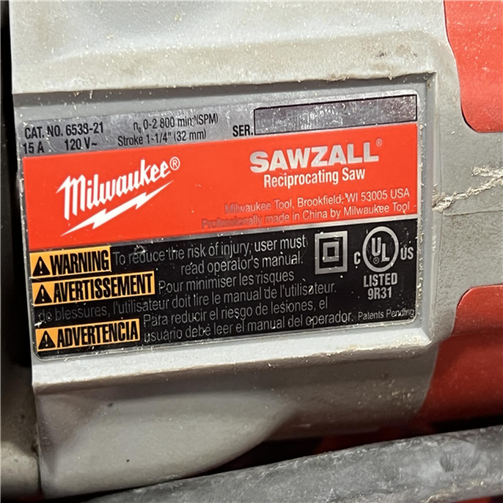 AS-IS MILWAUKEE 15 Amp 1-1/4 in. Stroke Orbital SUPER SAWZALL Reciprocating Saw with Hard Case