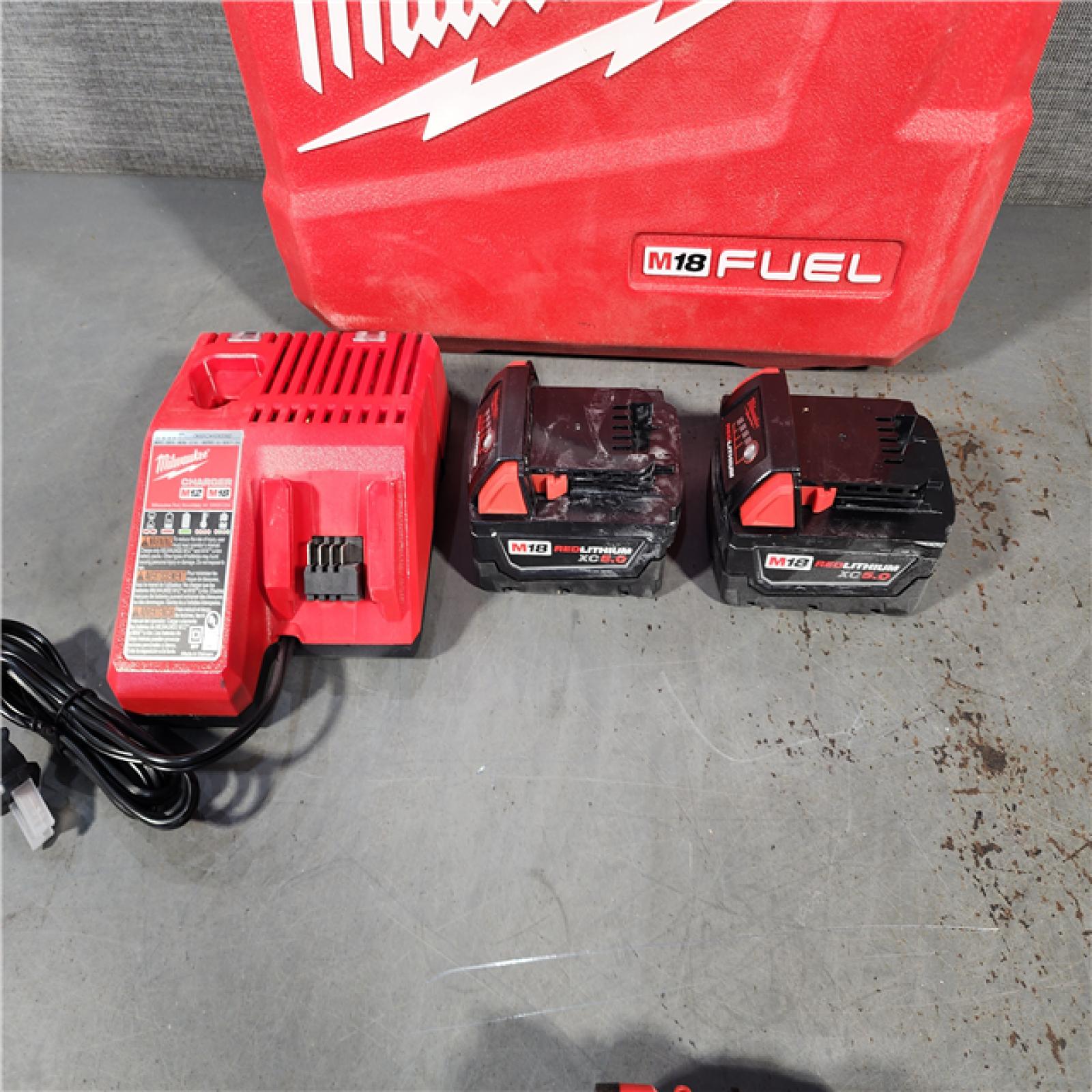 HOUSTON LOCATION - AS-IS Milwaukee 2904-22 Hammer Drill Driver Kit with Batteries  Charger & Tool Case  Red