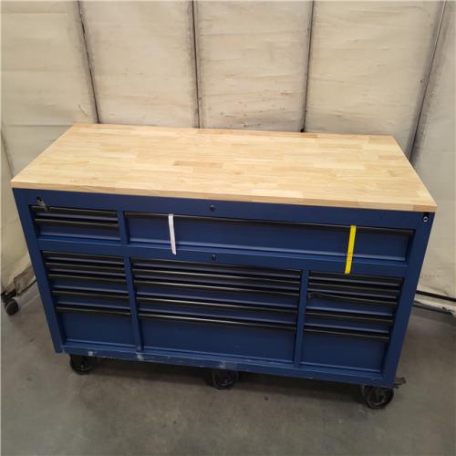 California as is Husky 72in. 18-drawer mobile workbench with adjustable height top