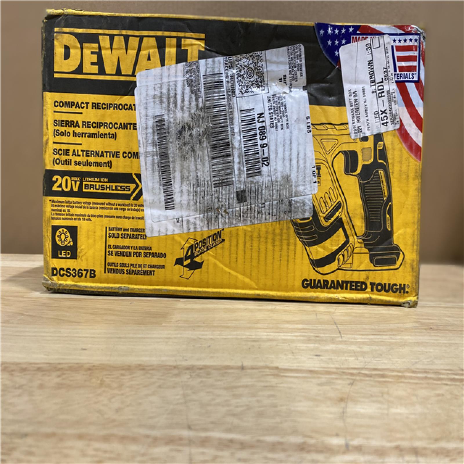 NEW! -  DEWALT 20V MAX XR Cordless Brushless Compact Reciprocating Saw (Tool Only)