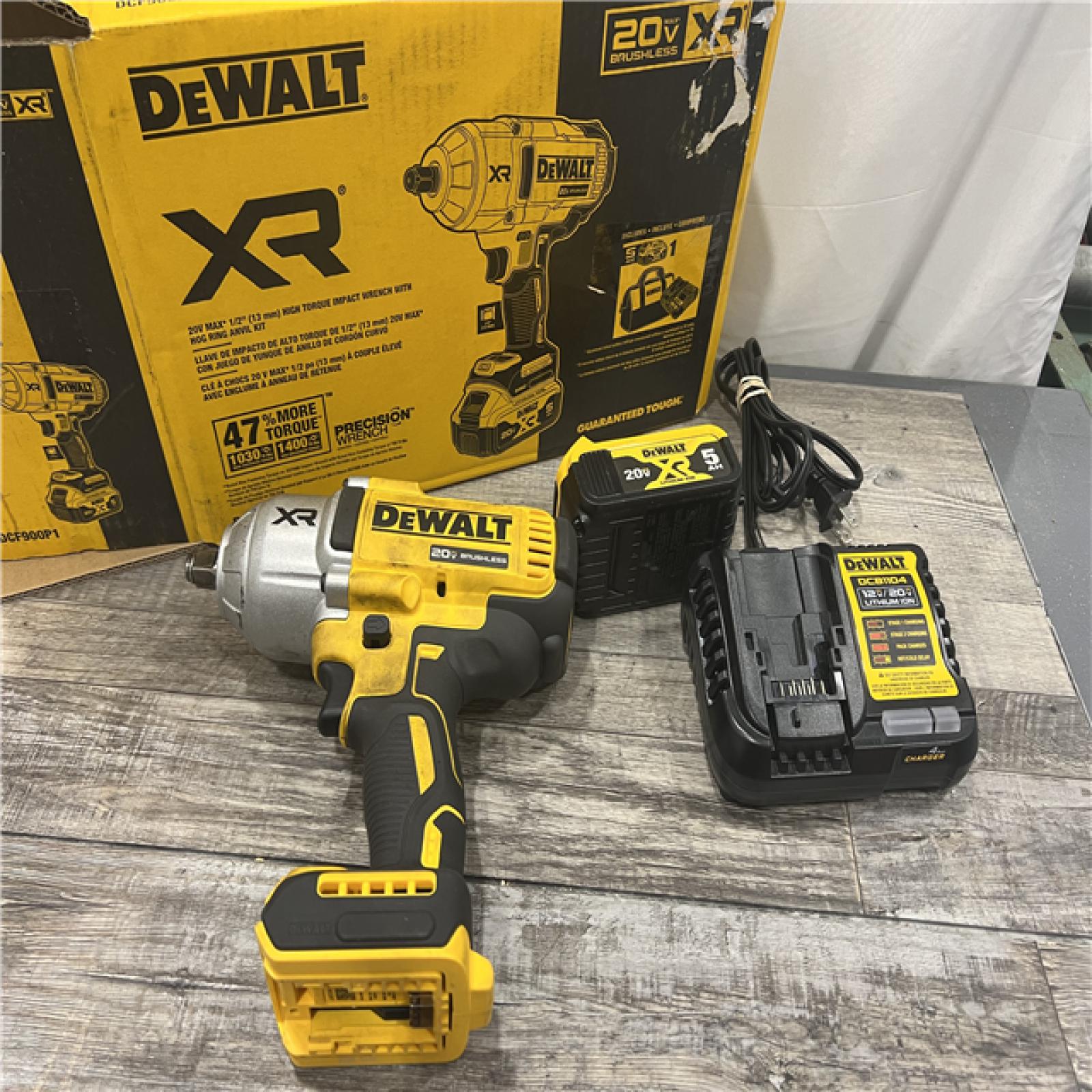 AS-IS DEWALT 20V MAX* XR 1/2  High Torque Impact Wrench with Hog Ring Anvil